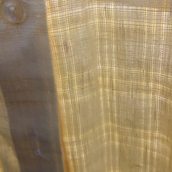 Sag Harbor Petite Women’s Linen Yellow Button Down Long-Sleeve Top PXS - Picture 4 of 5